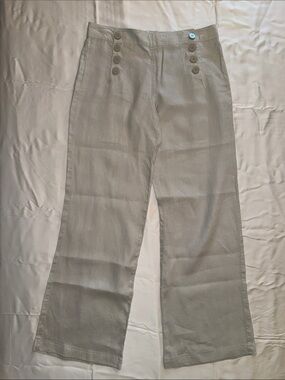 Max Studio Linen Pants in Light Beige